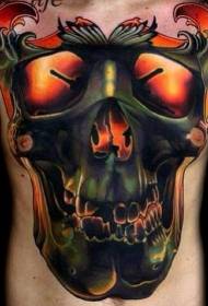 ກັບຄືນໄປບ່ອນຖ່ານກ້ອນຮູບແບບ tattoo ໃຫມ່ skull ສີຄໍ
