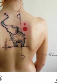 back abstract elephant tattoo pattern