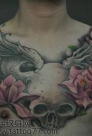 a chest of hernia wings tattoo pattern