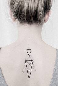 girls back small fresh line geometric point tattoo tattoo pattern