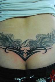 waist nice-looking wings totem tattoo pattern