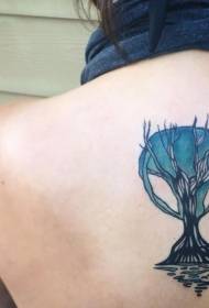 tillbaka otrolig färg fantasi träd tatuering mönster