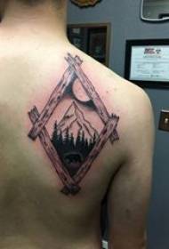 hill peak tatovering dreng back hill peak tatovering billede