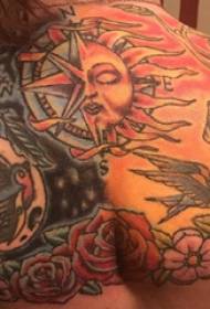 Tetovējuma krāsas meitenes muguras krāsas tetovējuma attēls