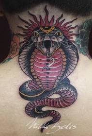 Nek Nuwe styl kleur Cool Snake Tattoo Patroon