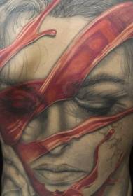 leđa impresivan ženski portret tetovaža uzorak