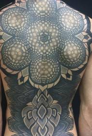 back Incredible ornamental floral tattoo pattern