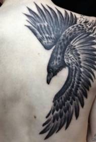 back school exquisite crow tattoo pattern