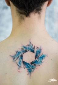 back mysterious style round symbol painted tattoo pattern