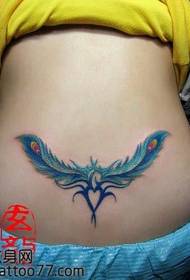 beauty waist popular good-looking feather waist flower tattoo pattern