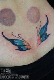 красивий кольоровий візерунок татуювання метелика талії