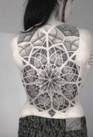 meisies rug swart skets prik wenke kreatiewe vanieljepatroon vol rug tatoeëermerke vir groot area