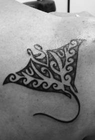 leđa mali crni plemenski nakit tetovaža uzorak