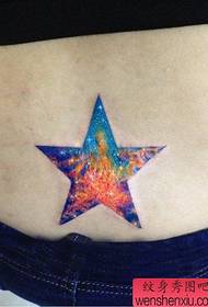 girls waist five-pointed star and starry tattoo pattern