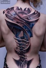order Unbelievable back color torn skin woman heart-shaped tattoo pattern