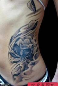 beauty side waist beautiful lotus tattoo pattern