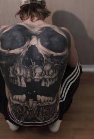 Patrón de tatuaje de calavera genial impresionante de espalda completa