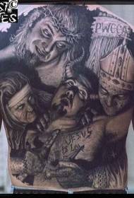 zurück schrecklich seltsame Zombie-Avatar Tattoo-Muster