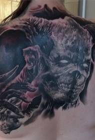 Zadní hrůza Styl Devil Face Tattoo Pattern