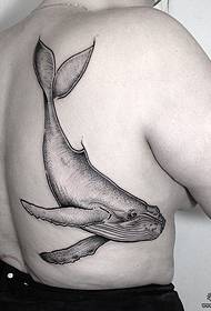 femra mbrapa modeli tatuazh tatuazh i balenave evropiane dhe amerikane