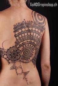 back impressive Black vanilla tattoo pattern
