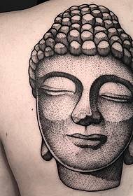 back Buddha head stone tattoo tattoo pattern