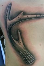back real style color antler tattoo tattoo