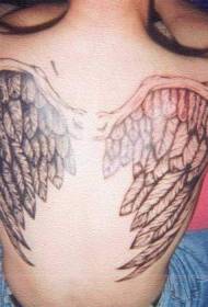 Back realistic wings personalized tattoo pattern