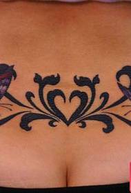 back waist totem butterfly tattoo pattern