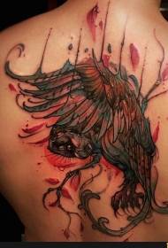 back modern style color Eagle tattoo pattern