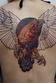 Back school eagle wings tattoo pattern