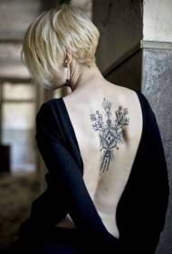 tilbage sort blomst personlighed tatoveringsmønster