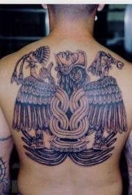 Back Aztec Big Wings Idol Tattoo Pattern