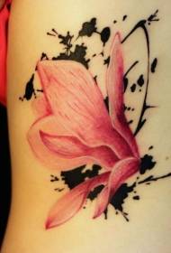 patrón de tatuaxe de flor doce de volta rosa