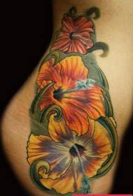 beauty waist flower tattoo pattern picture