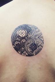 back round beautiful decorative van Gogh tattoo pattern