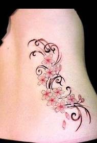 Tattoo picture: side waist cherry tattoo pattern picture