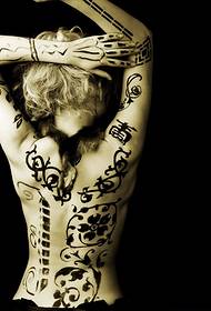 edertasuna pertsonaia beltzen totem tatuaje pantailaren atzeko aldean
