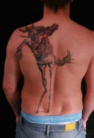 patró de tatuatge de cavall de cama llarga pintat a l'esquena