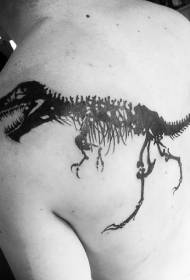 задній чорний скелет динозавра особистість татуювання особи 74193 - назад ілюстрація стиль краси кольору з квітковим малюнком татуювання
