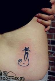 красота талия сладък тотем котка татуировка модел