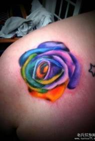 back color rose tattoo pattern