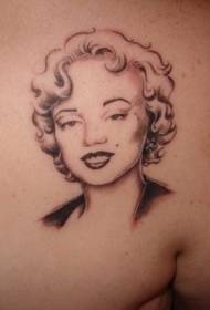 vello schoo de volta sorriso en branco e negro Marilyn Monroe patrón de tatuaxe