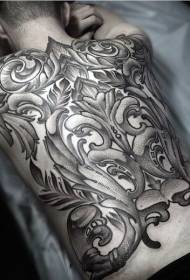назад неверојатна црна точка со стил на декоративна шема на тетоважи
