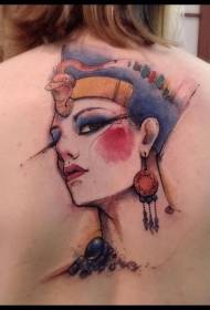 povratak drevnih egipatskih kraljica u obliku akvarela u stilu tetovaže