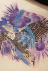 Esquema de acuarela pintado de volta aos nenos Fotografías creativas de tatuaxes de águilas dominadoras creativas