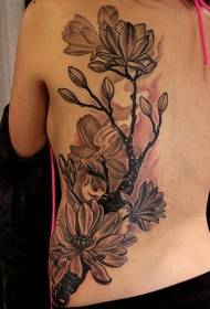 back new style Beautiful flower tattoo pattern