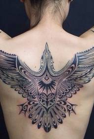 espalda negro espalda estilo pájaro tatuaje patrón