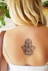 back medium type Fatima hand tattoo pattern