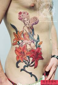 Modèle de tatouage de fleur de beauté taille
